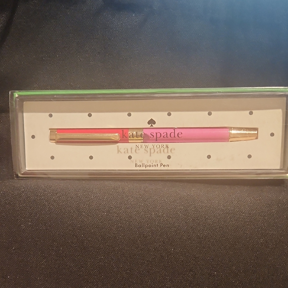 Kate Spade Pink, Red And Gold Ballpoint Pen